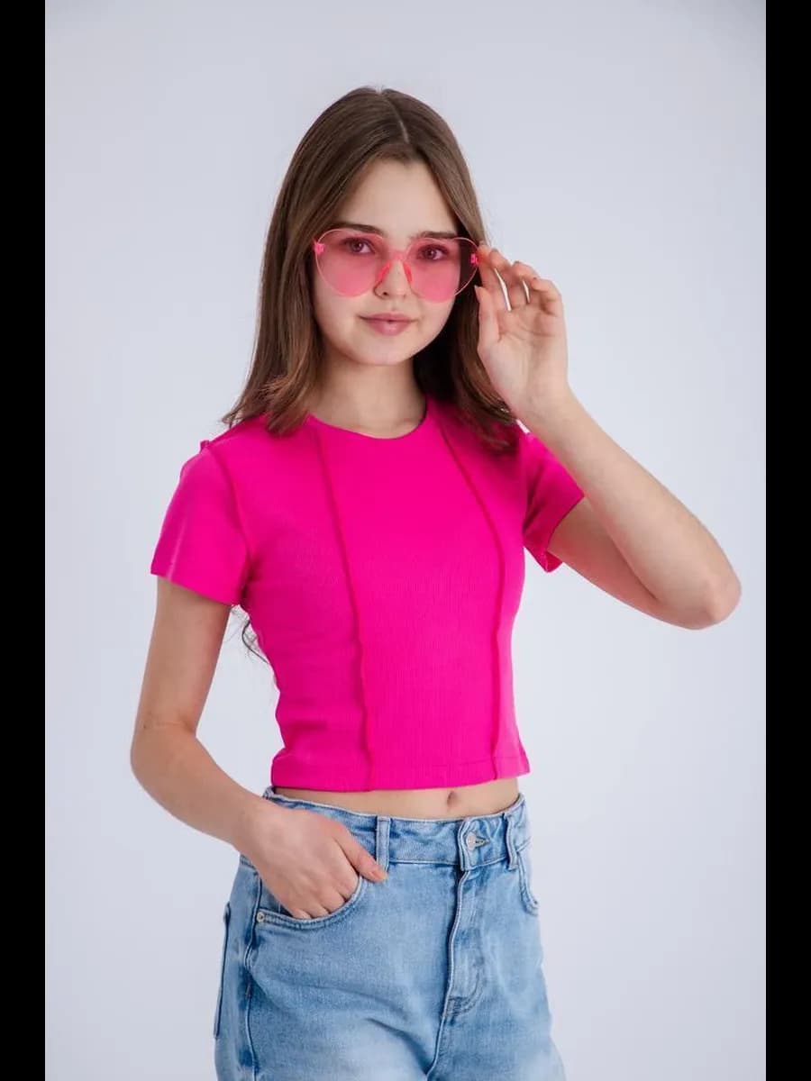 В рубчик футболка подростковая