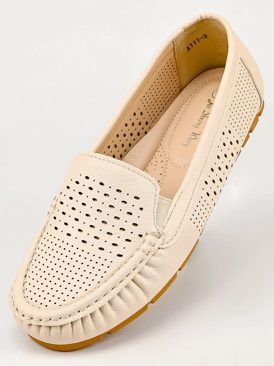 Мокасины летние кожаные с перфорацией