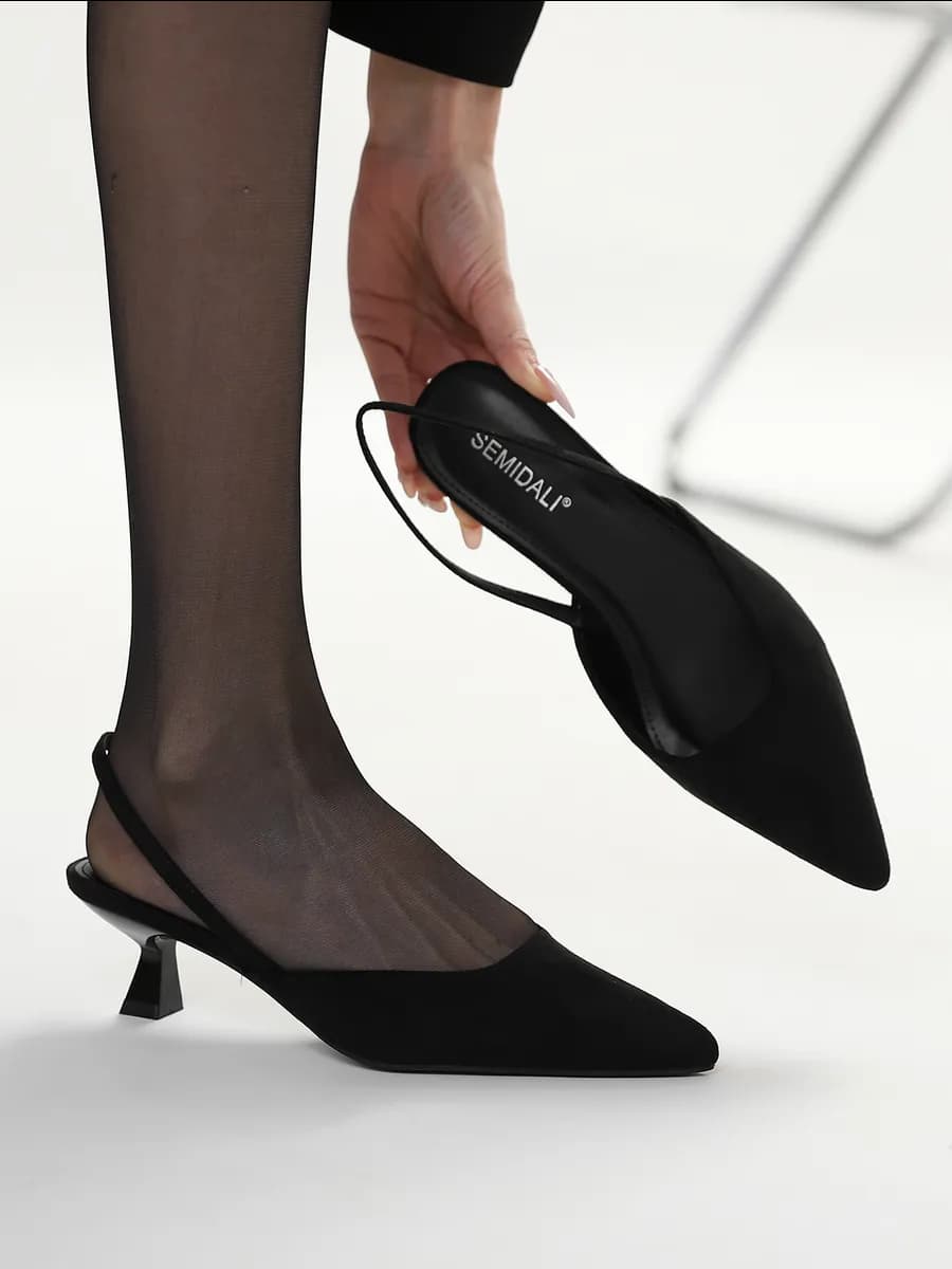 Босоножки женские летние с острым носом с открытой пяткой