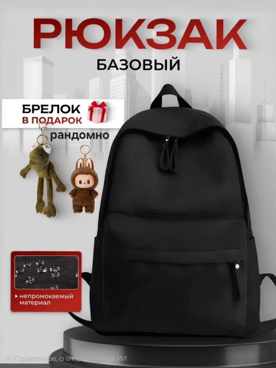 Рюкзак черный. Для девочки и мальчика