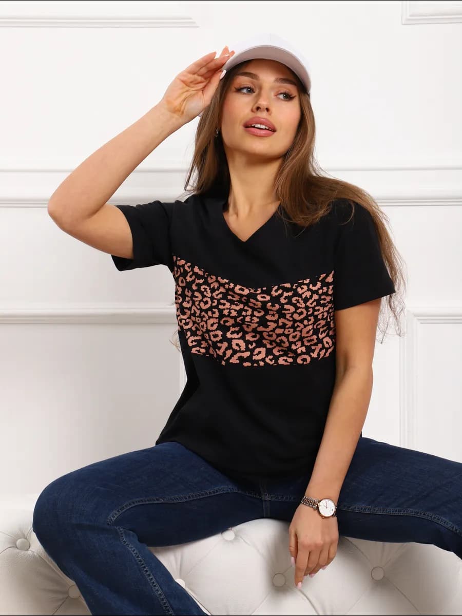 Футболка базовая домашняя больших размеров новогодняя