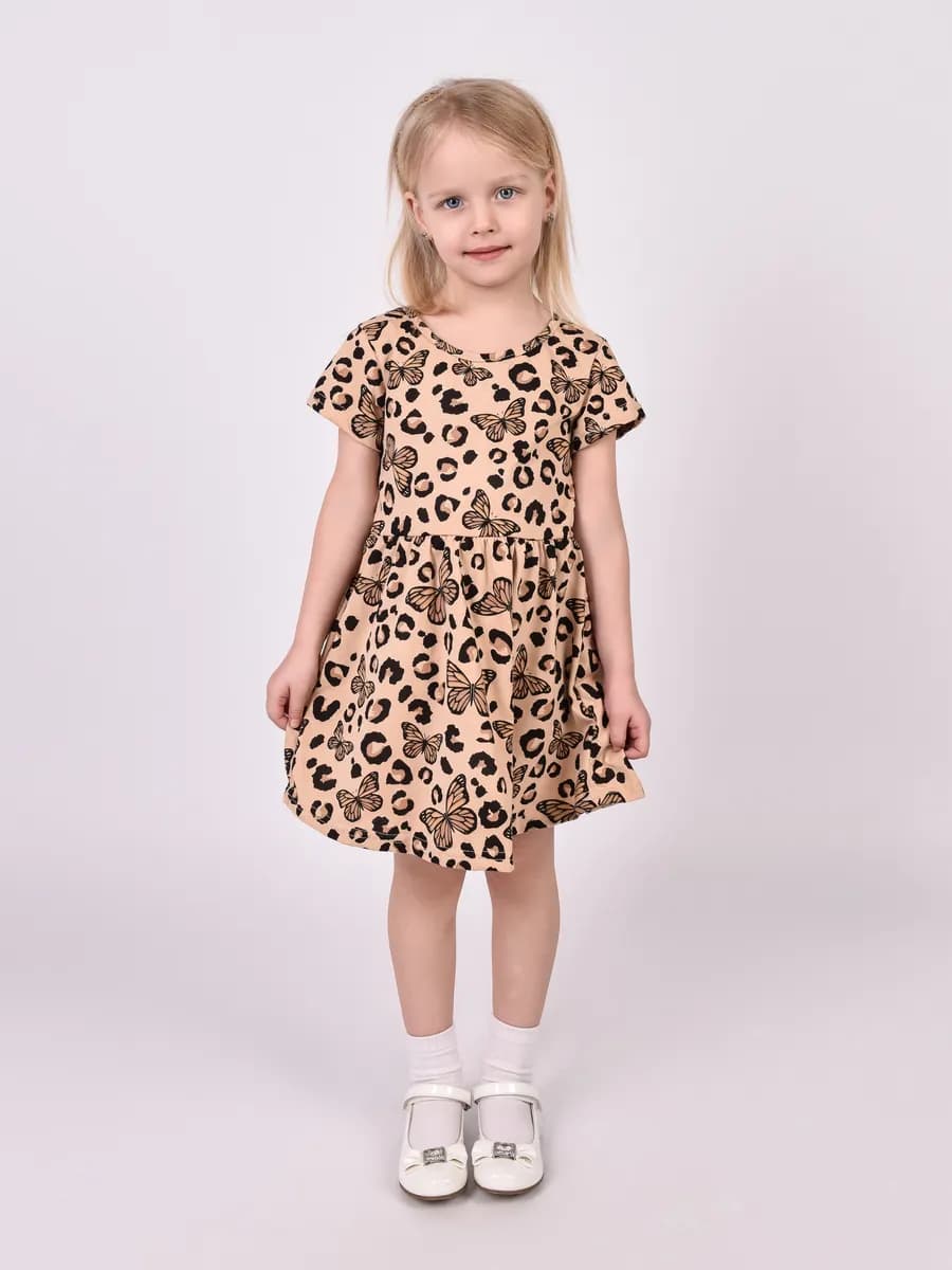 Платье в садик с коротким рукавом - фото 1