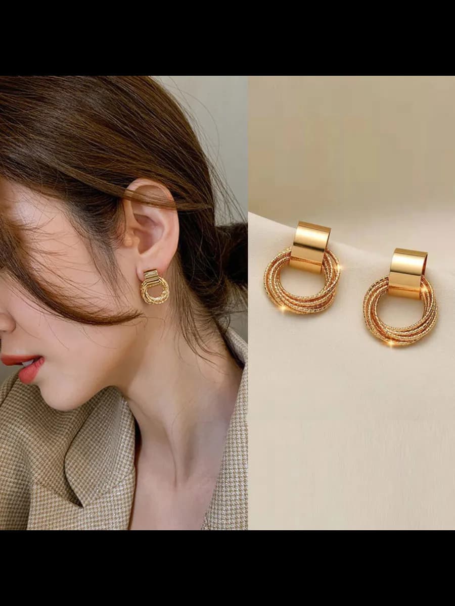 Серьги бижутерия золотистые