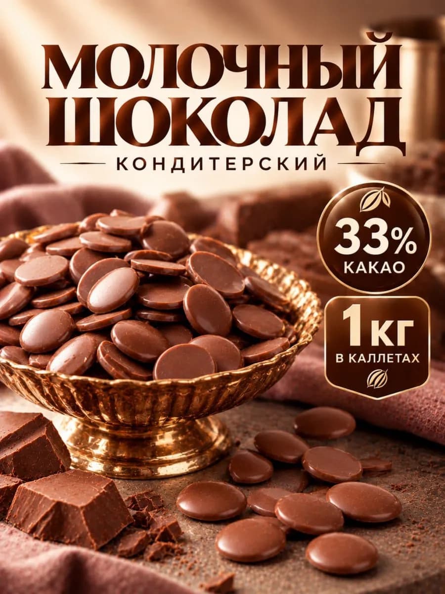 Шоколад Молочный Кондитерский в дропсах 1 кг