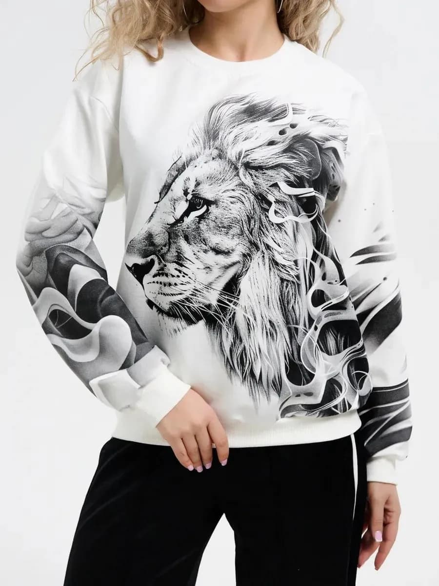 Свитшот оверсайз хлопковый трикотажный