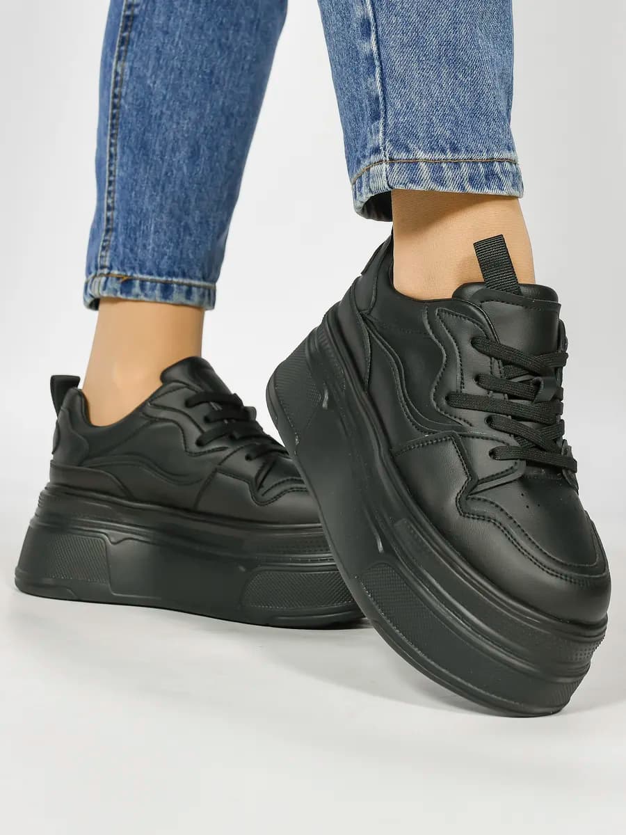 Кеды черные на платформе - фото 1