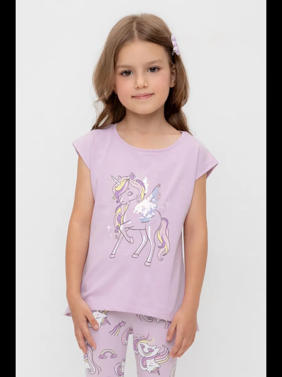 Футболка для девочки хлопковая с принтом