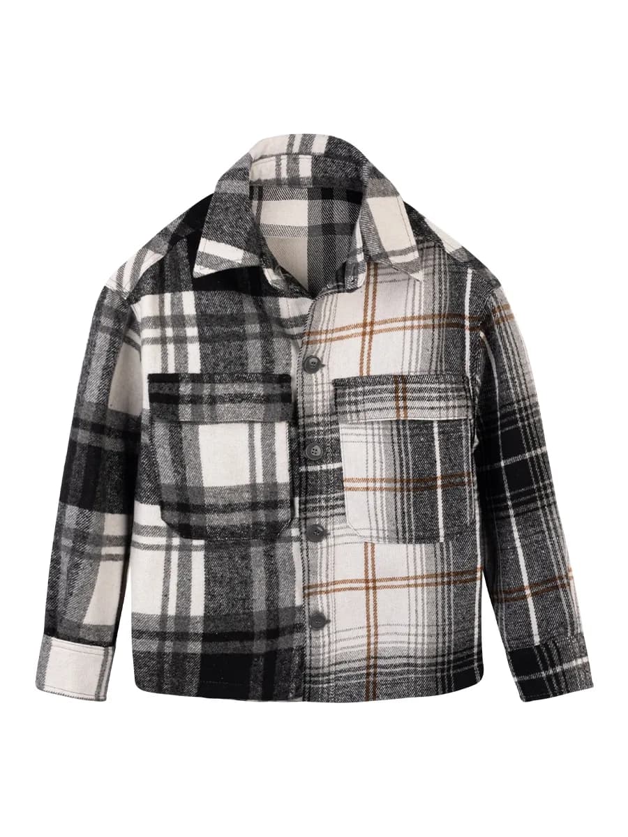 Рубашка в клетку оверсайз с длинным рукавом