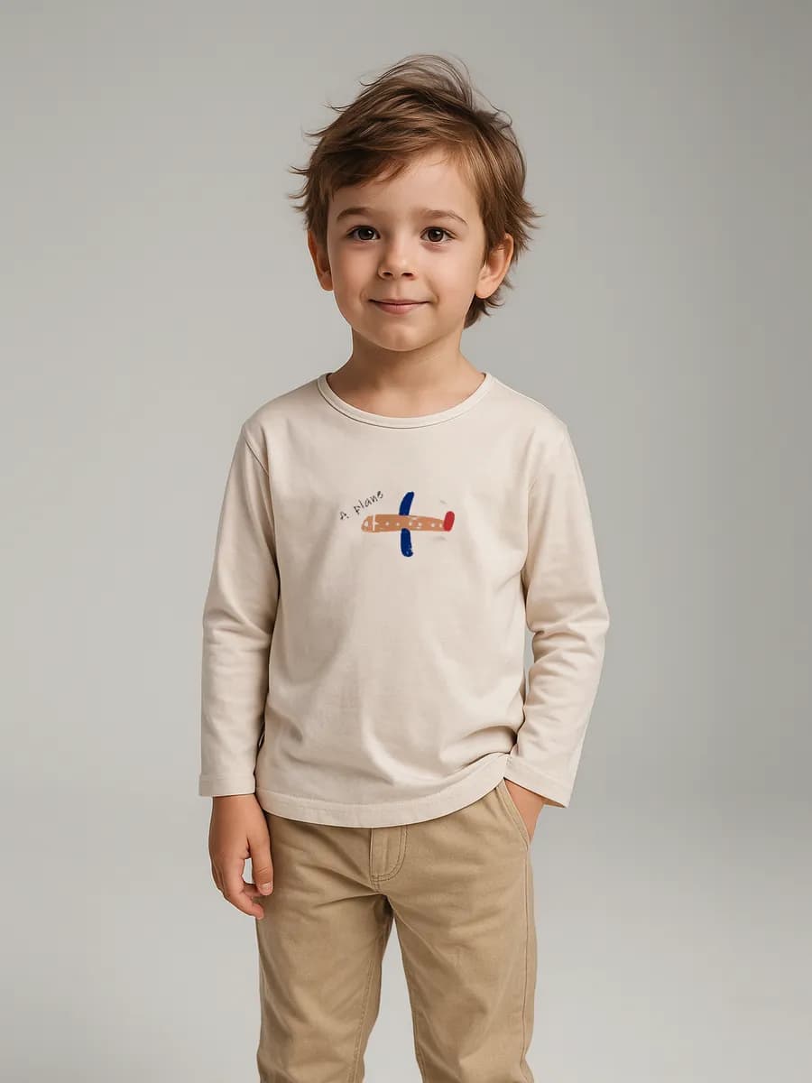 Лонгслив с принтом Самолет - фото 1