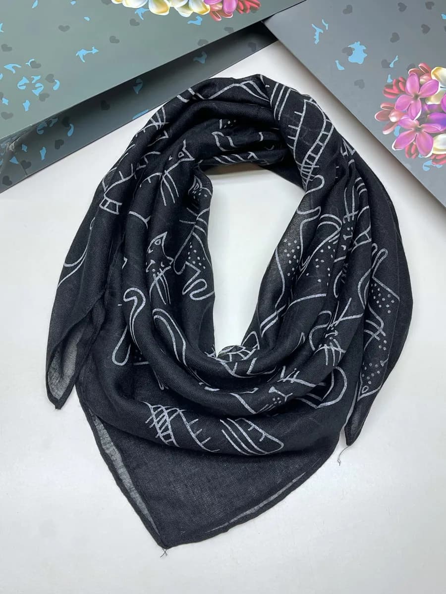 платок тонкий женский на голову - фото 1