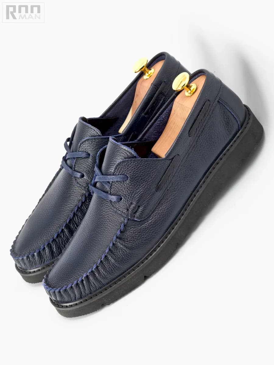 Мокасины кожаные на шнуровке