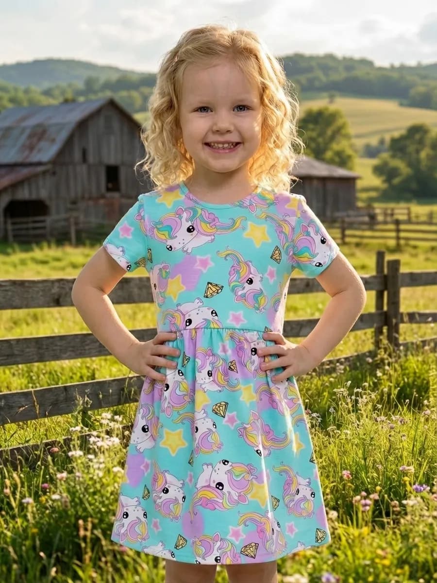 Трикотажное платье для девочки в садик или для дома