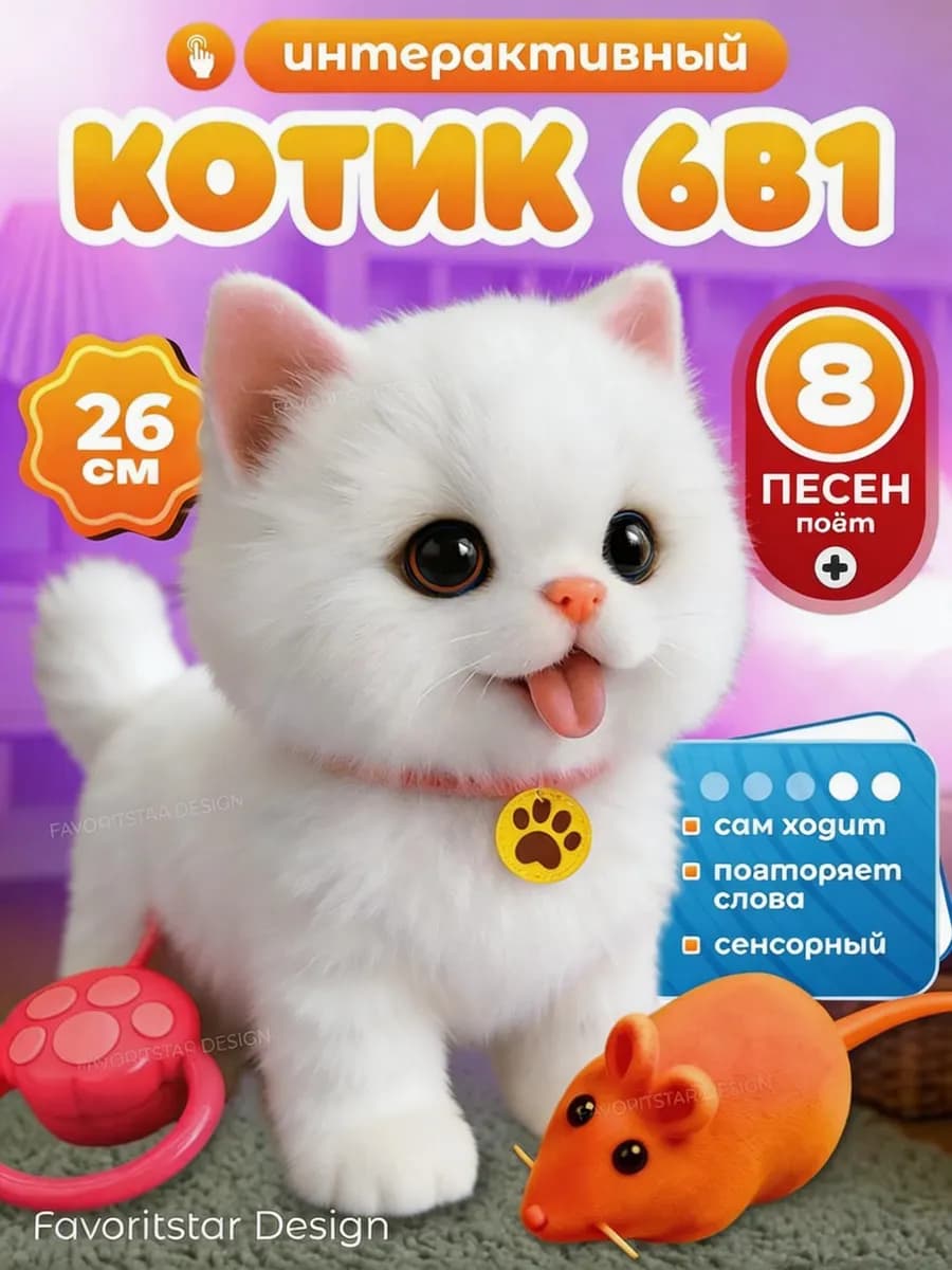 Интерактивная игрушка умный котенок