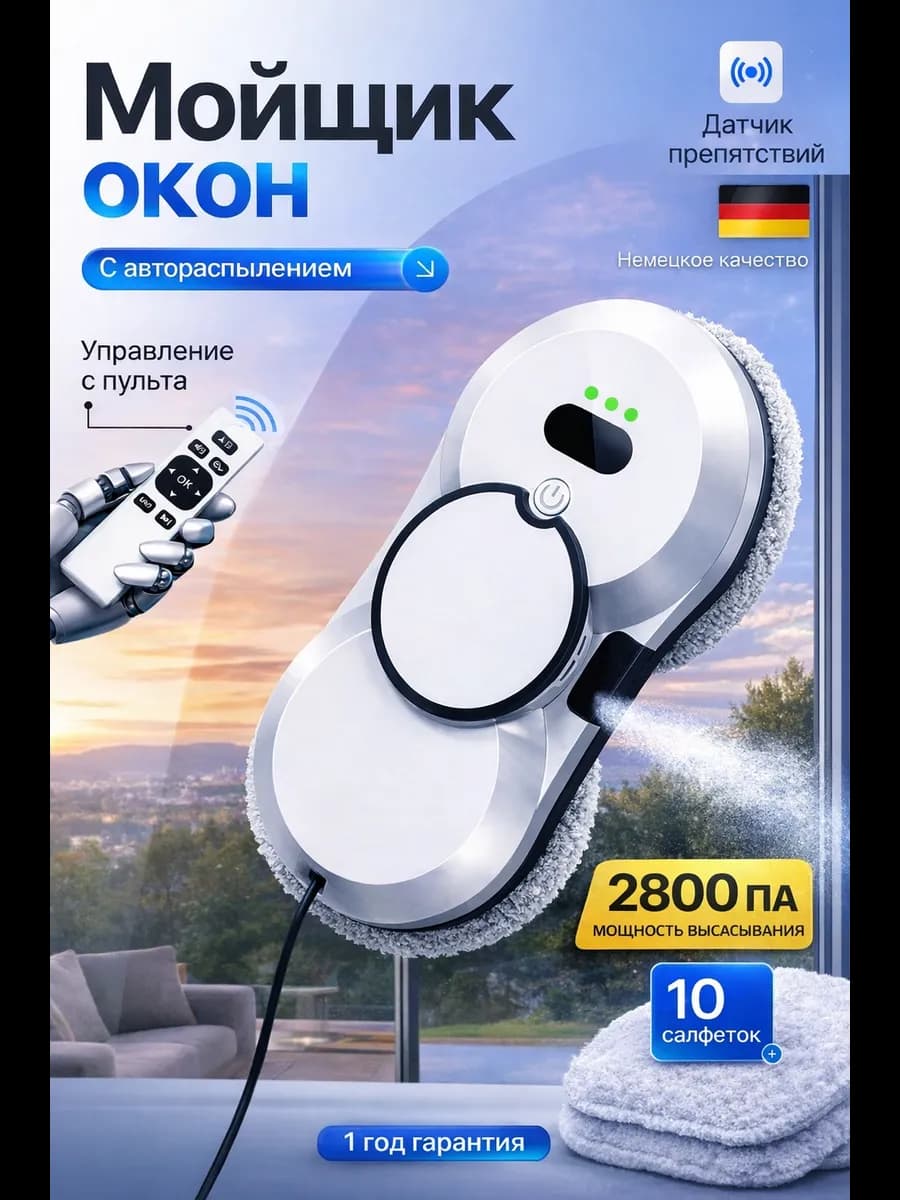 Робот мойщик окон c распылением