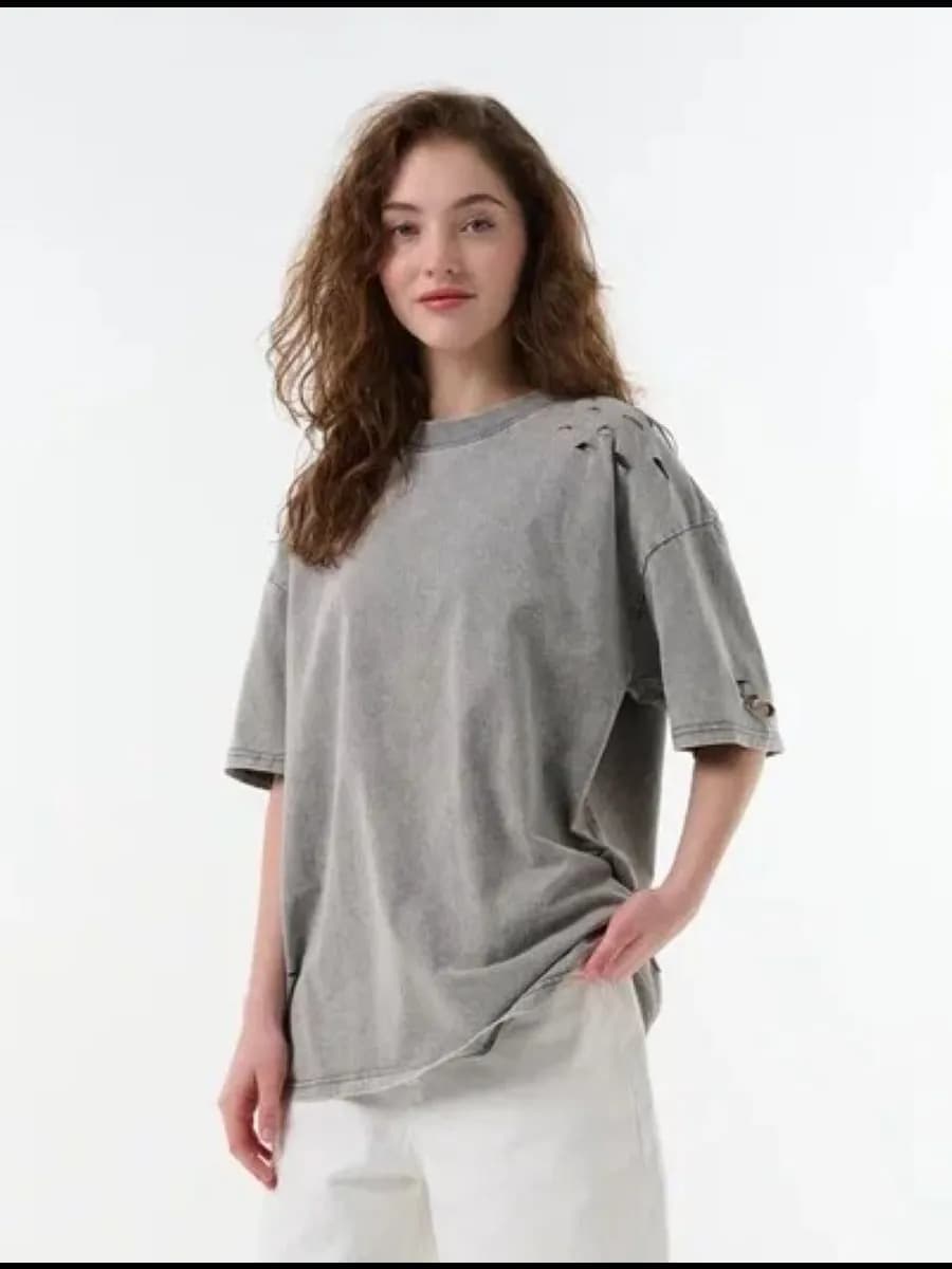 Футболка оверсайз варенка рваная