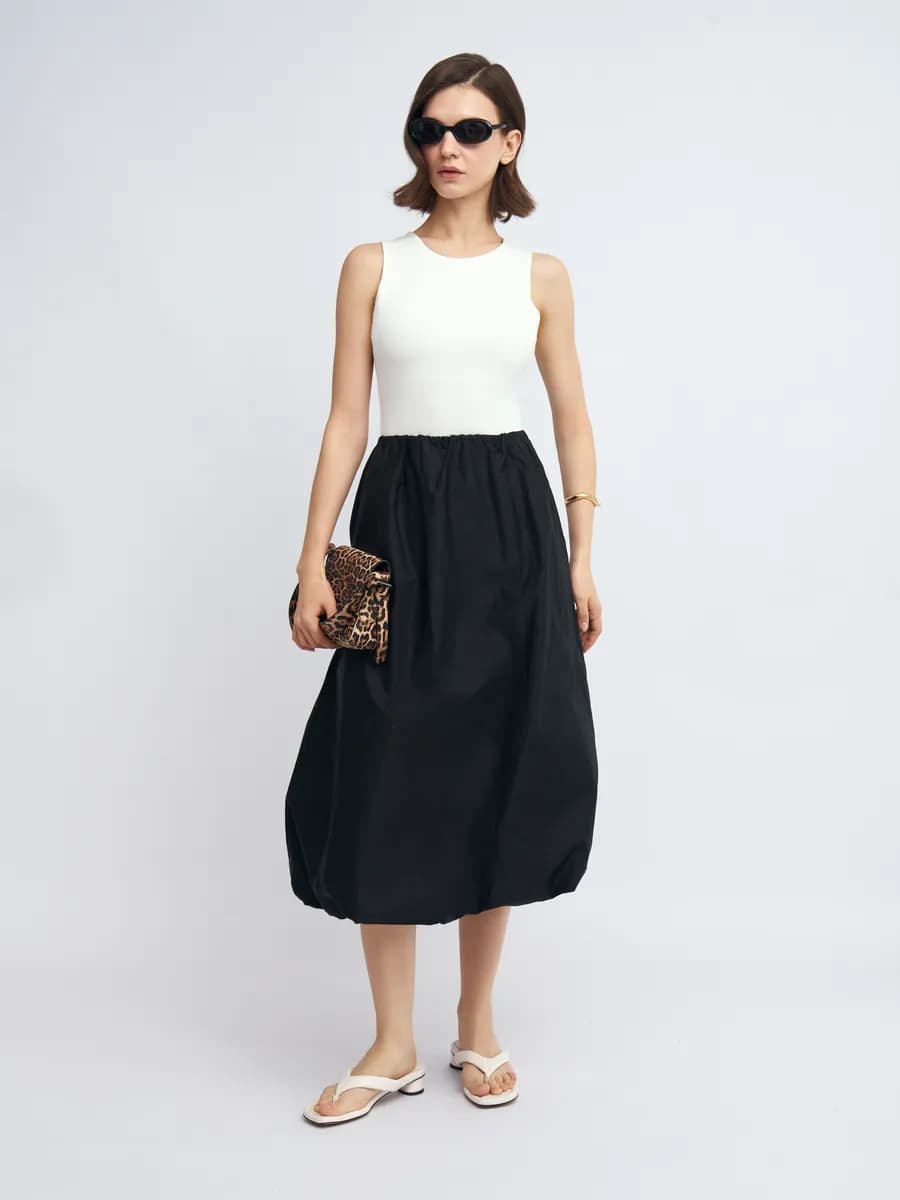 Женская юбка-баллон миди на резинке