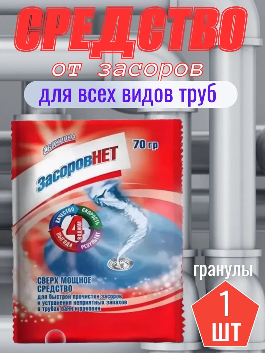 Средство от засоров для прочистки труб