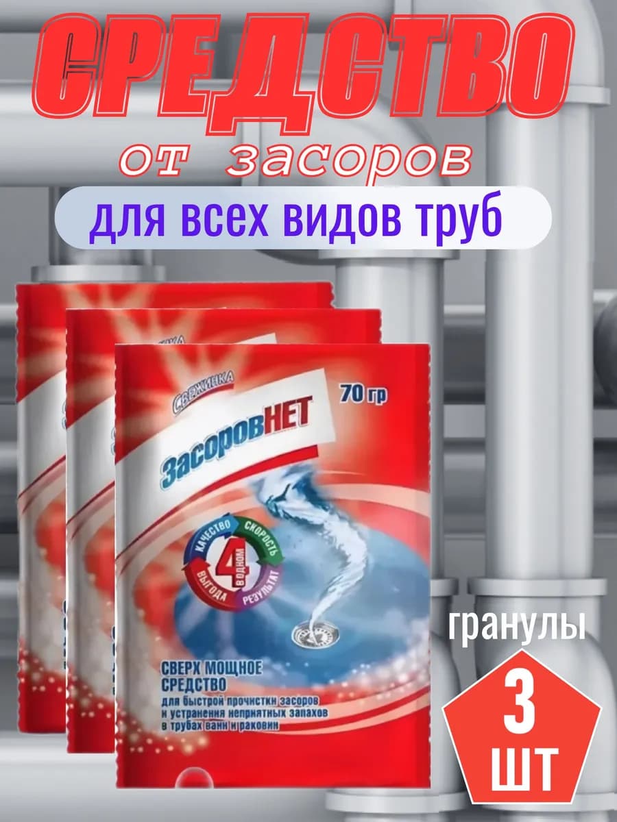 Средство от засоров для прочистки труб