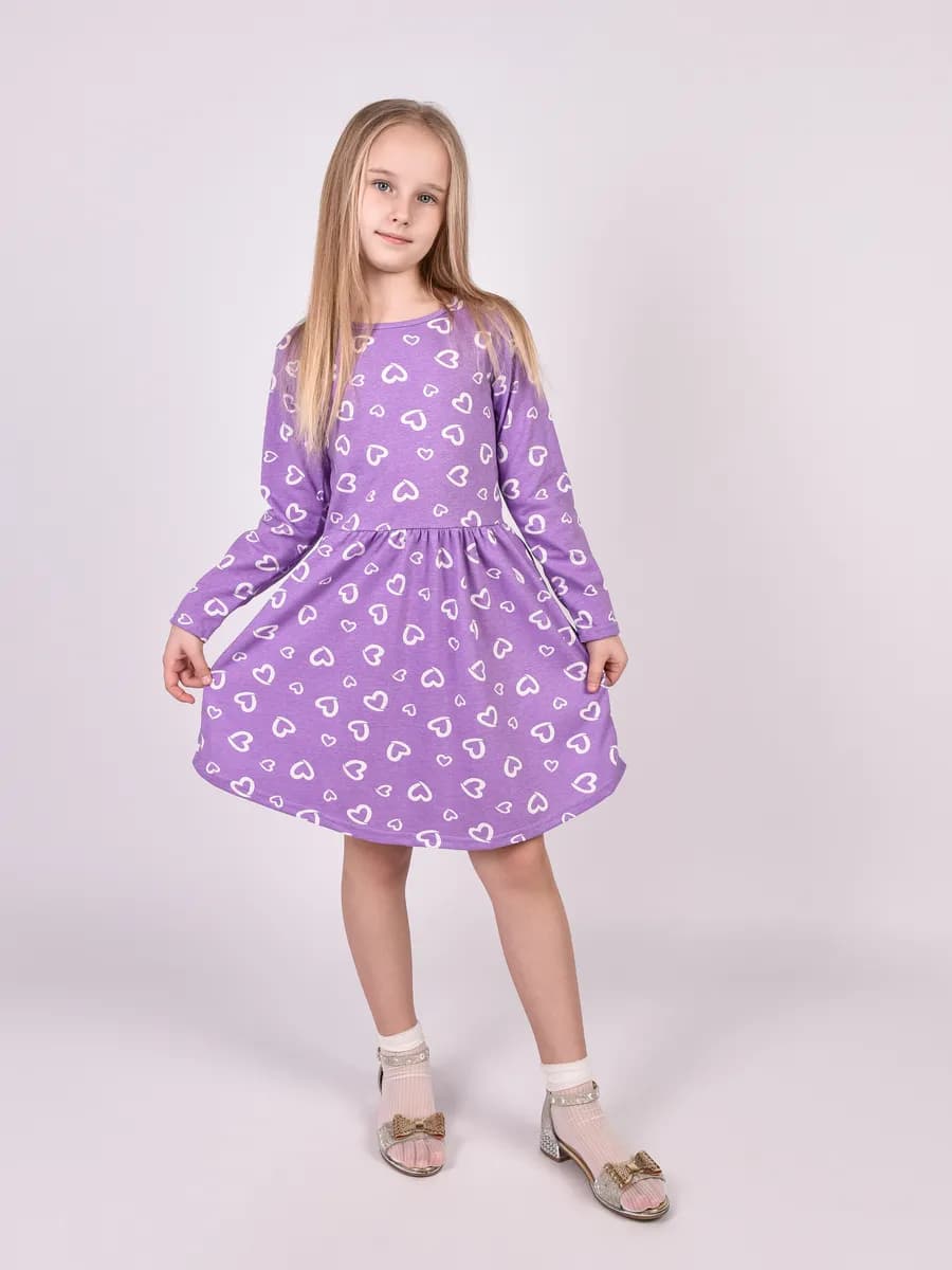 Платье в садик с длинным рукавом