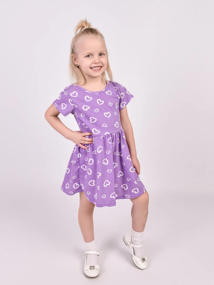 Платье в садик с коротким рукавом