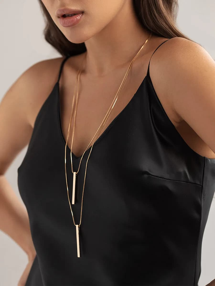 Подвеска с двойной цепочкой на шею бижутерия