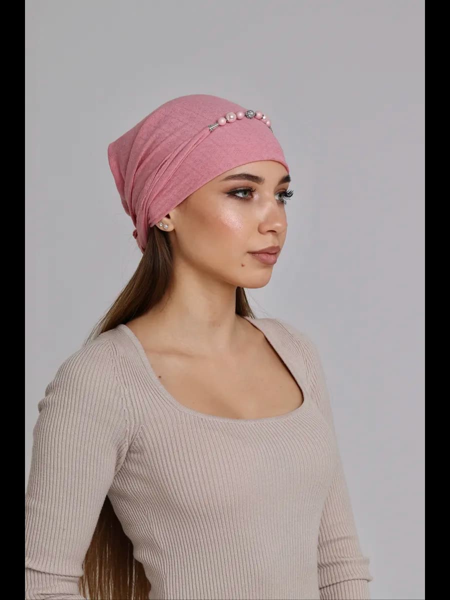 Платок-колье на голову и шею, на магнитной застежке хлопок