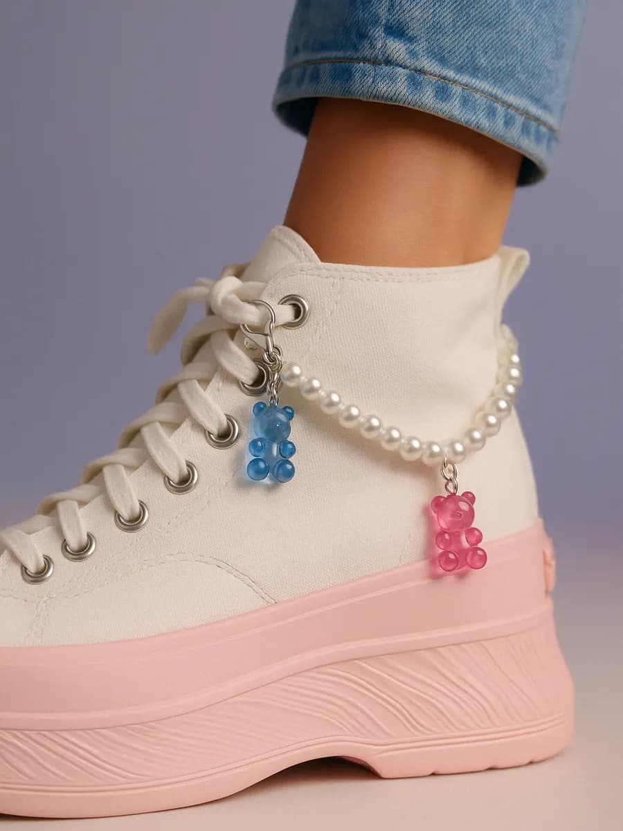 Украшение-брелок для обуви мишки