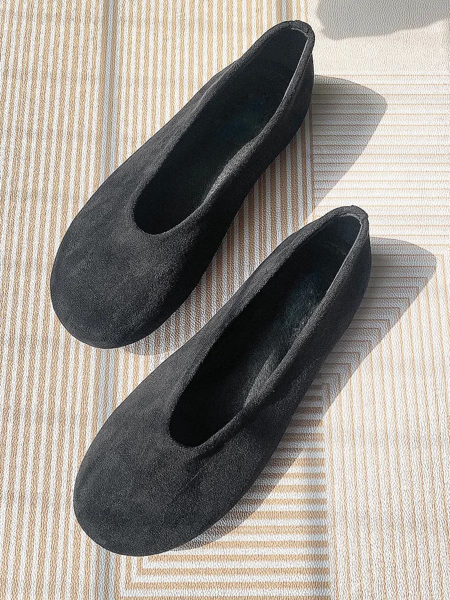 Балетки летние замшевые