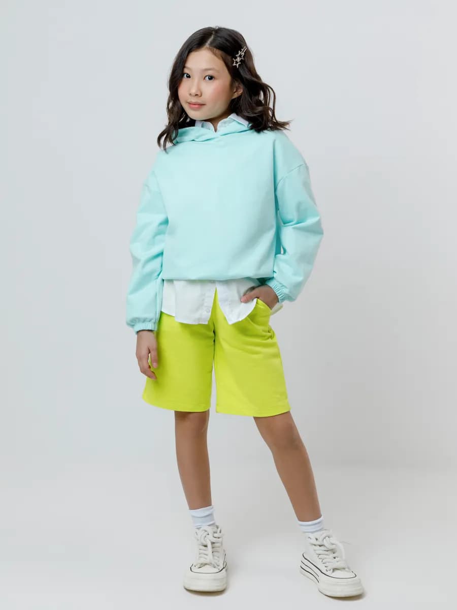 Трикотажные шорты на резинке для девочки - фото 1