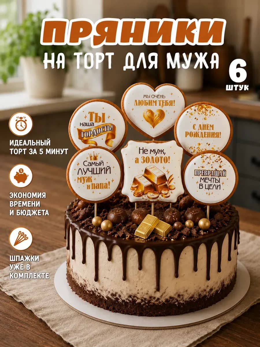 Пряники на торт мужчине