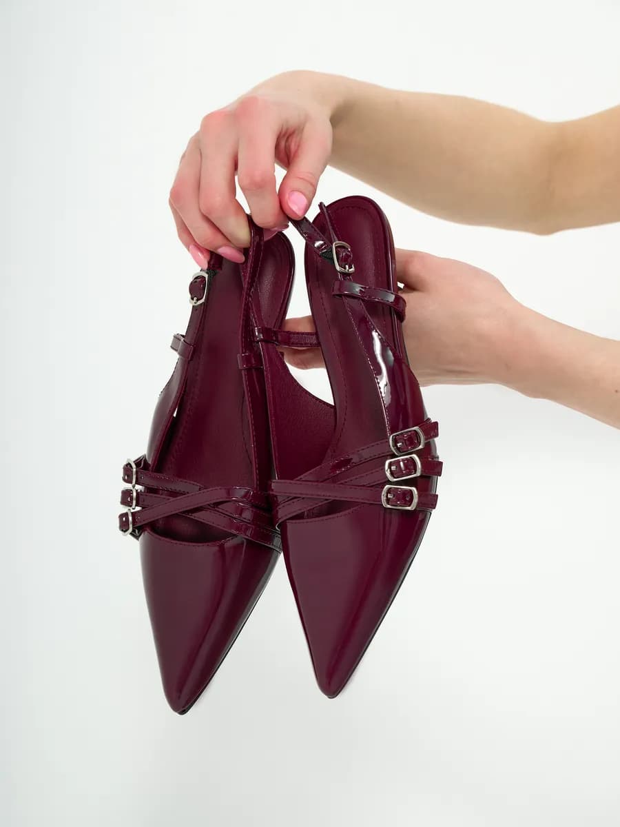 Туфли слингбэки на низком каблуке