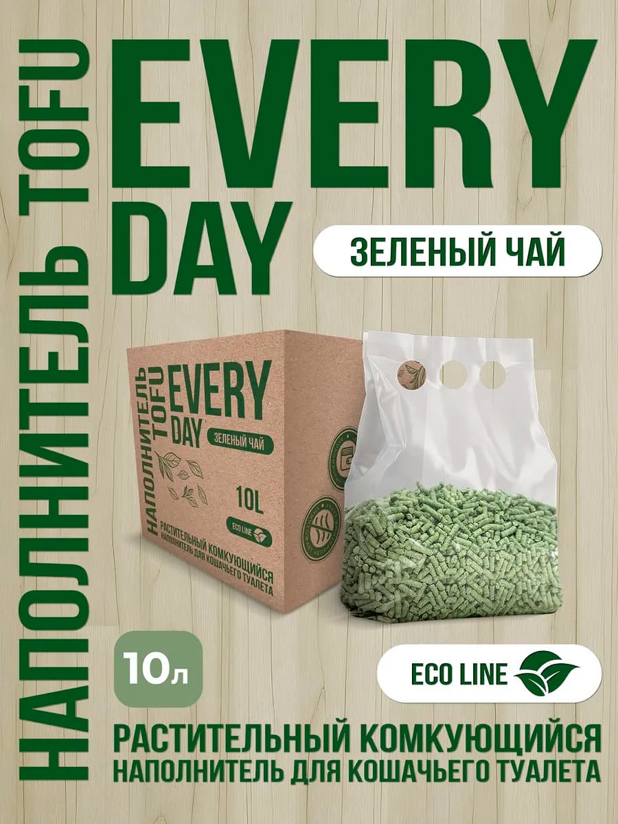 Наполнитель для кошачьего туалета комкующийся Тофу 10 л - фото 1