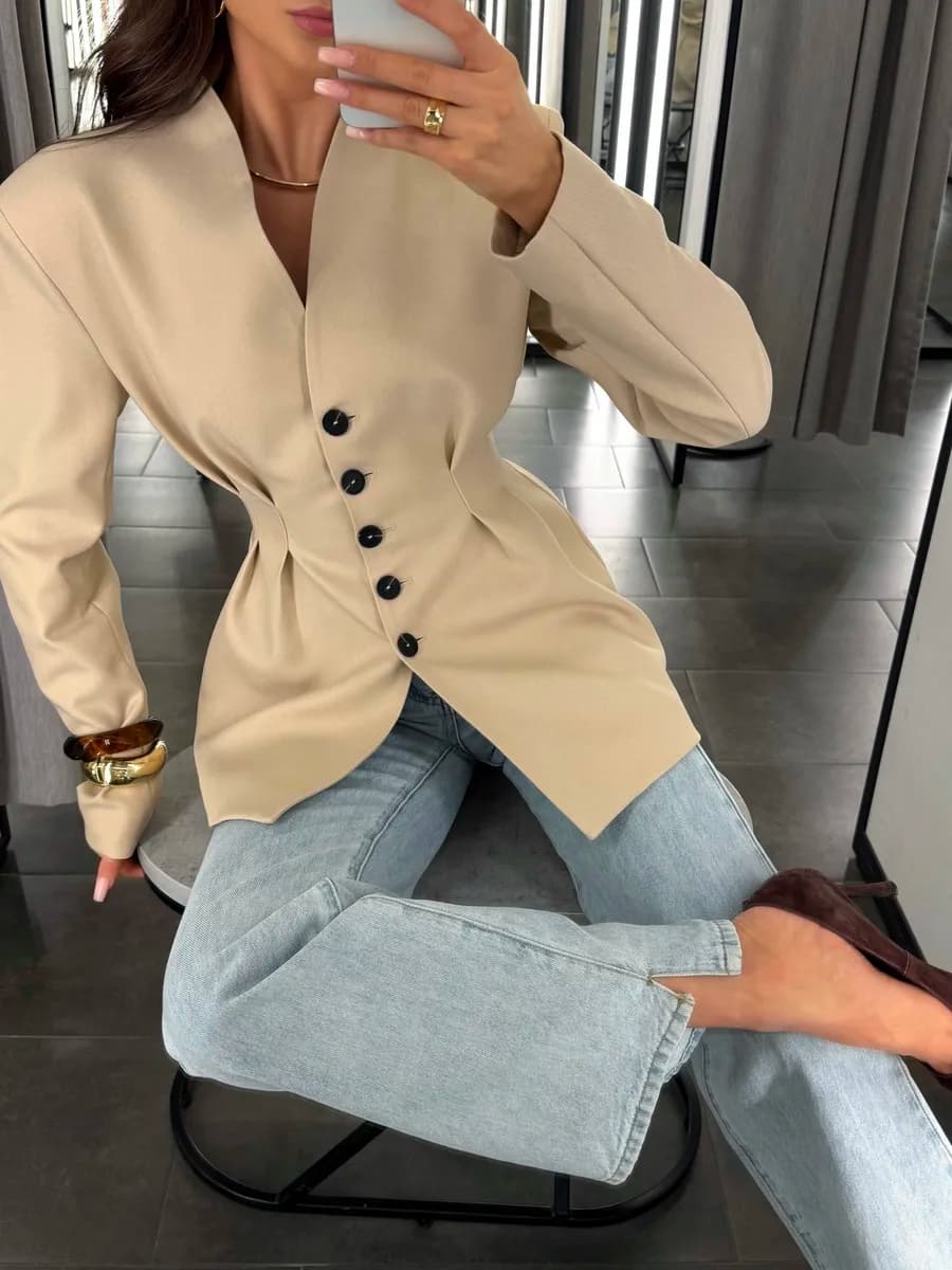 Пиджак приталенный удлиненный