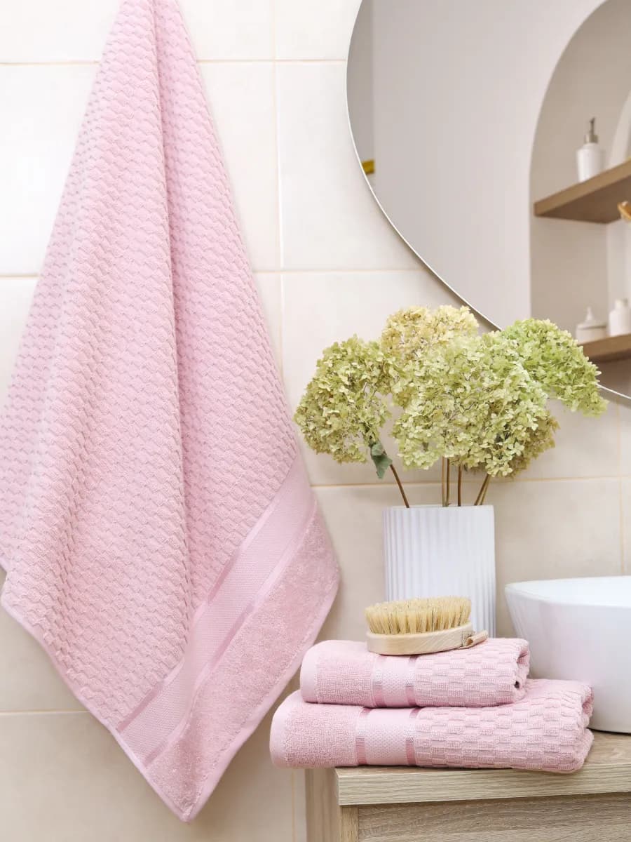 Полотенце банное махровое набор 3 шт - фото 1