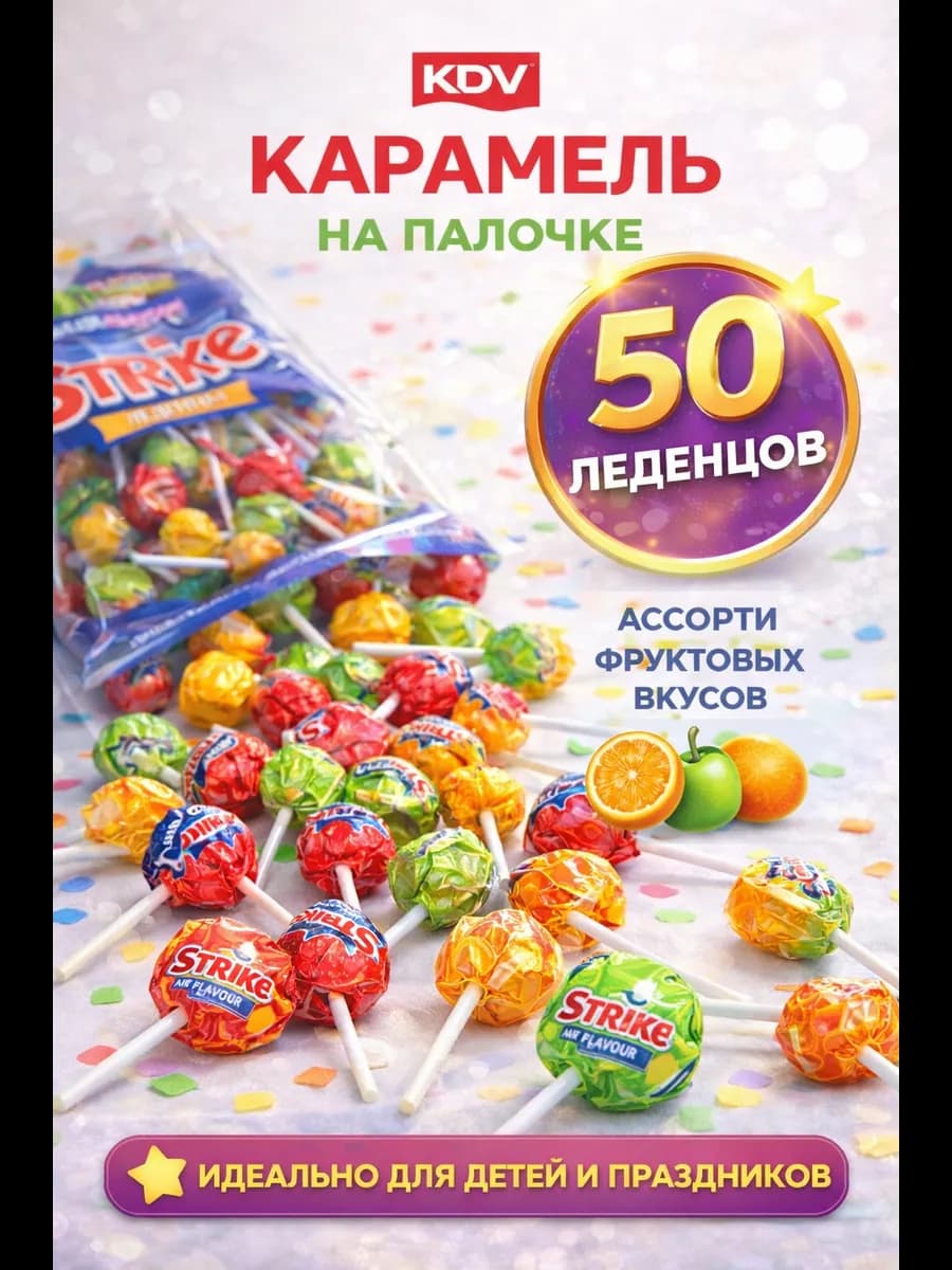 Карамель на палочке Strike как чупа чупс - фото 1