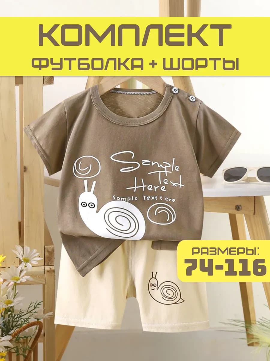 Комплект футболка шорты для малыша в садик