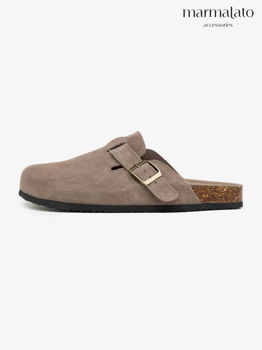 сабо женские кожаные натуральные замшевые мюли