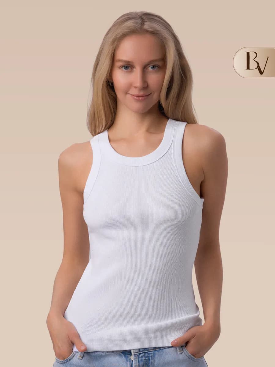 Майка под пиджак в рубчик летняя