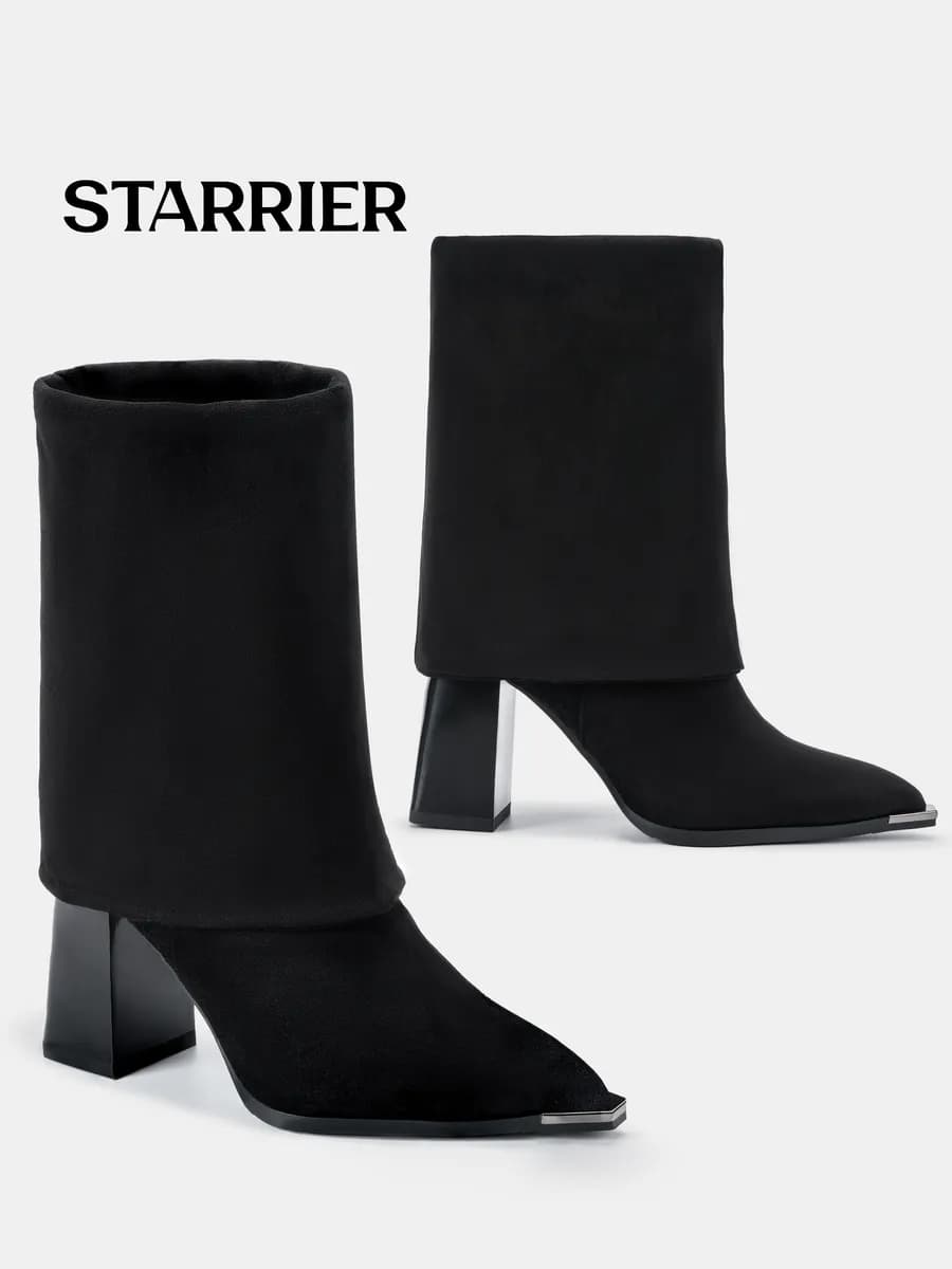 Сапоги на каблуке трубы