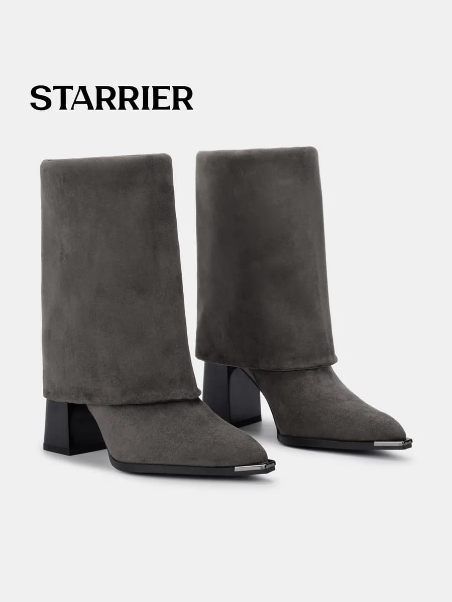 Сапоги на каблуке трубы