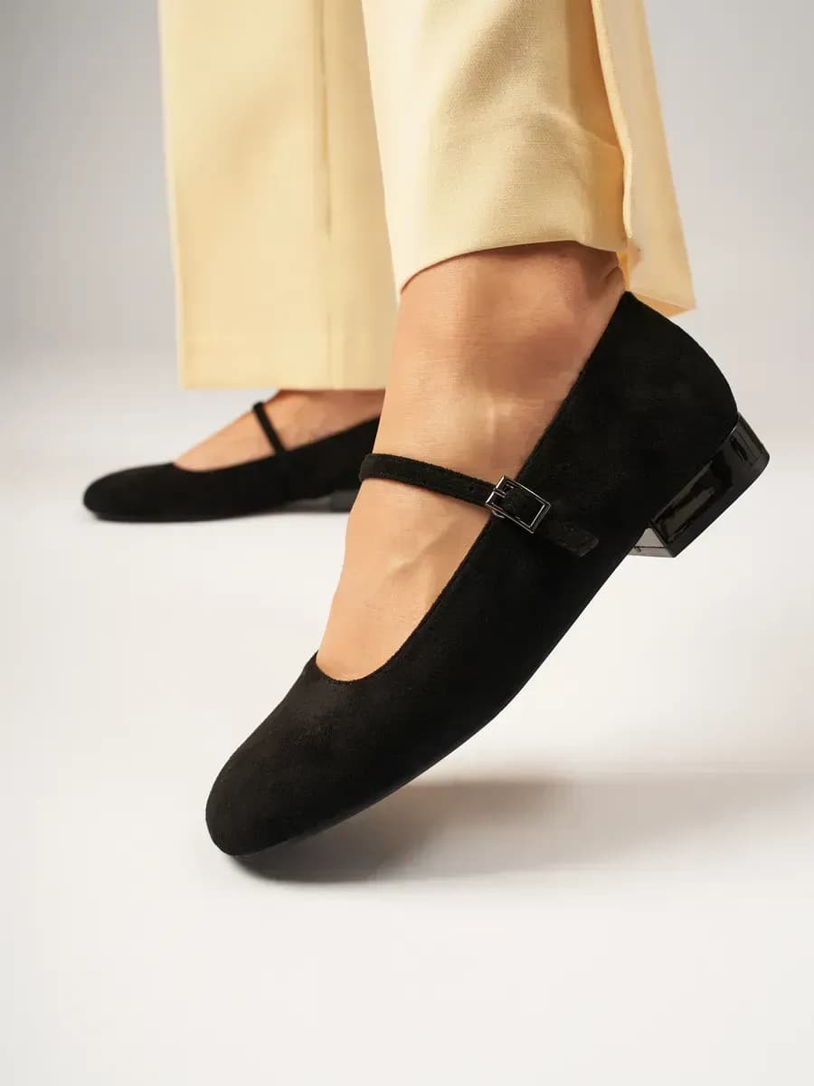 Балетки замшевые с квадратным носом мери джейн