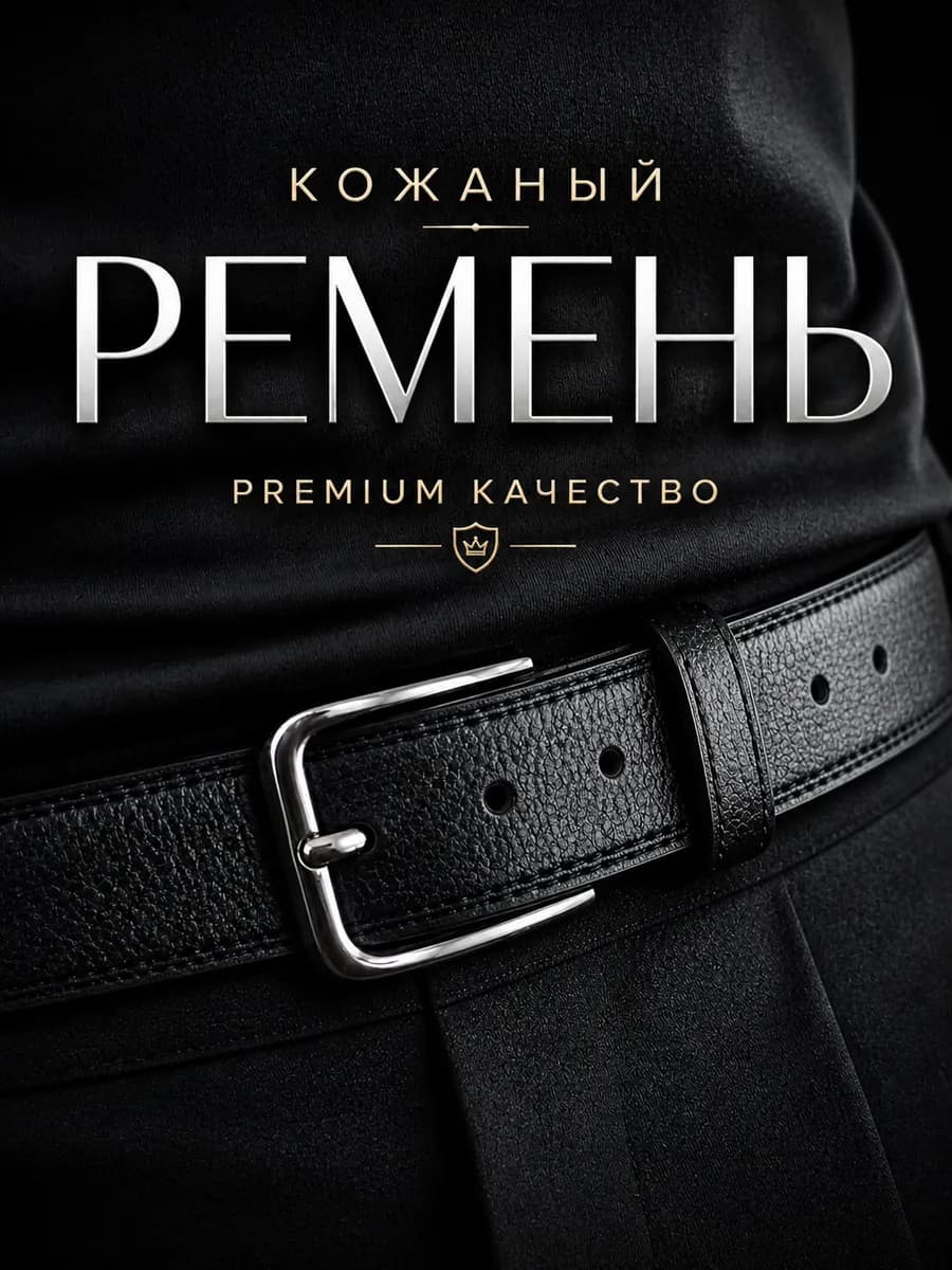 Ремень кожаный для брюк и джинс в подарок