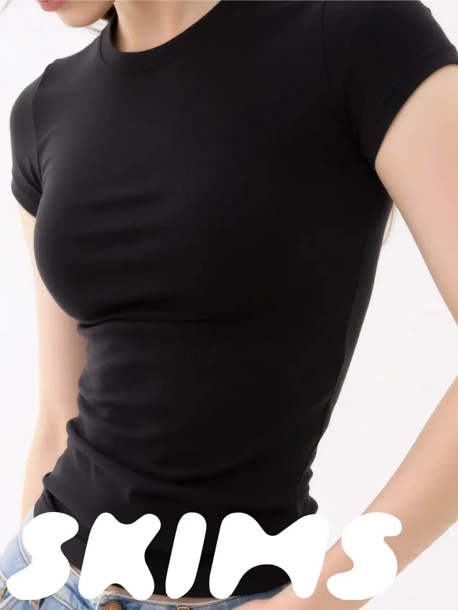 Футболка скимс базовая облегающая