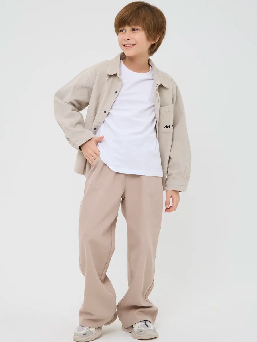 Джинсовые брюки широкие детские на резинке