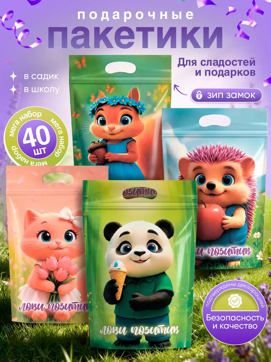 пакетики для сладостей и подарков в детский сад и школу