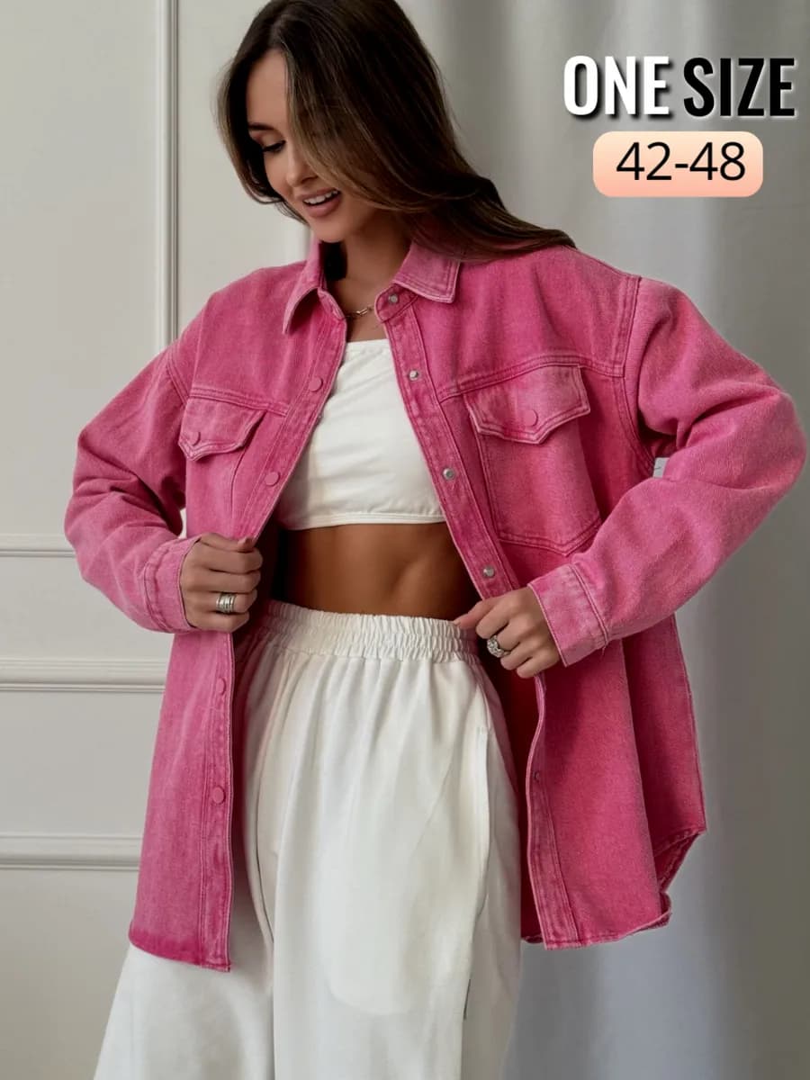 Рубашка джинсовая оверсайз - фото 1