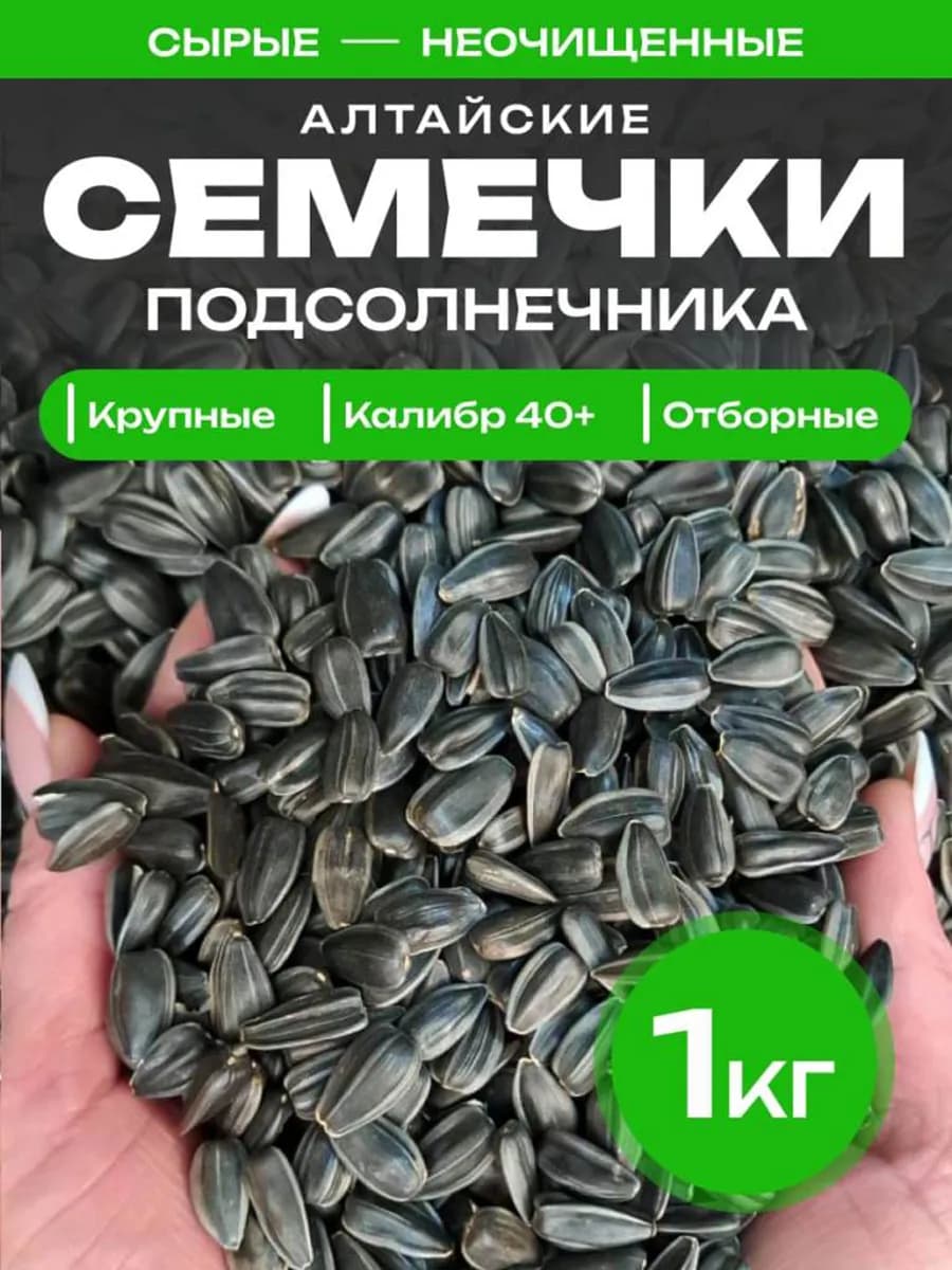 Семечки подсолнечника Алтайские сырые 1 кг, крупные