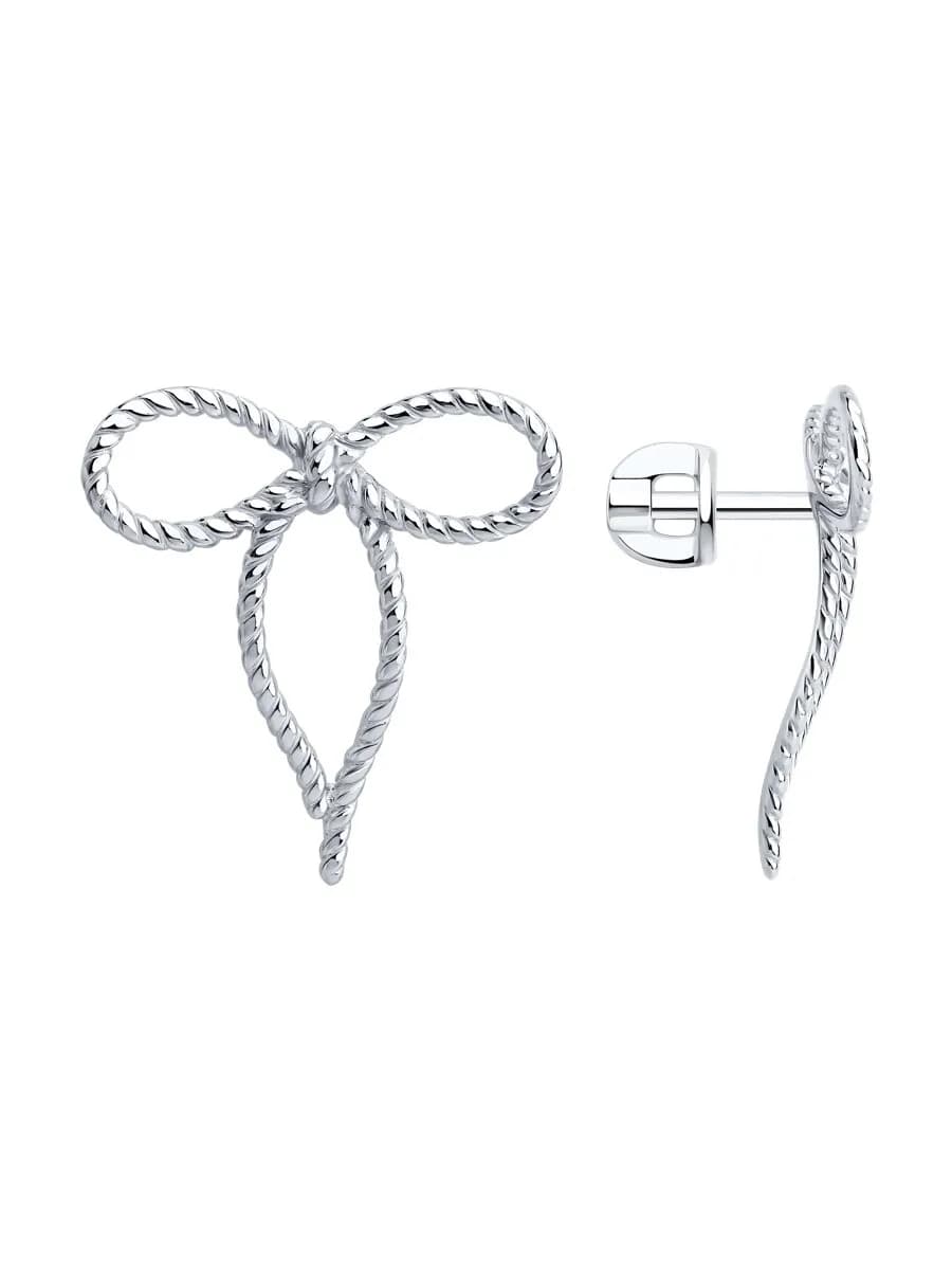 Серьги гвоздики серебряные 925 пробы пусеты ювелирные - фото 1