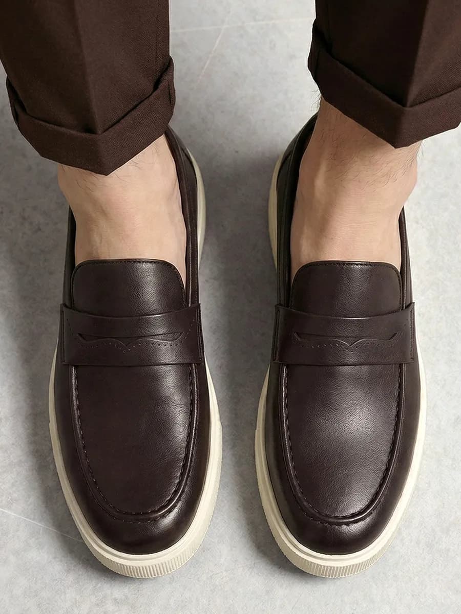 Лоферы кожаные классические туфли - фото 1