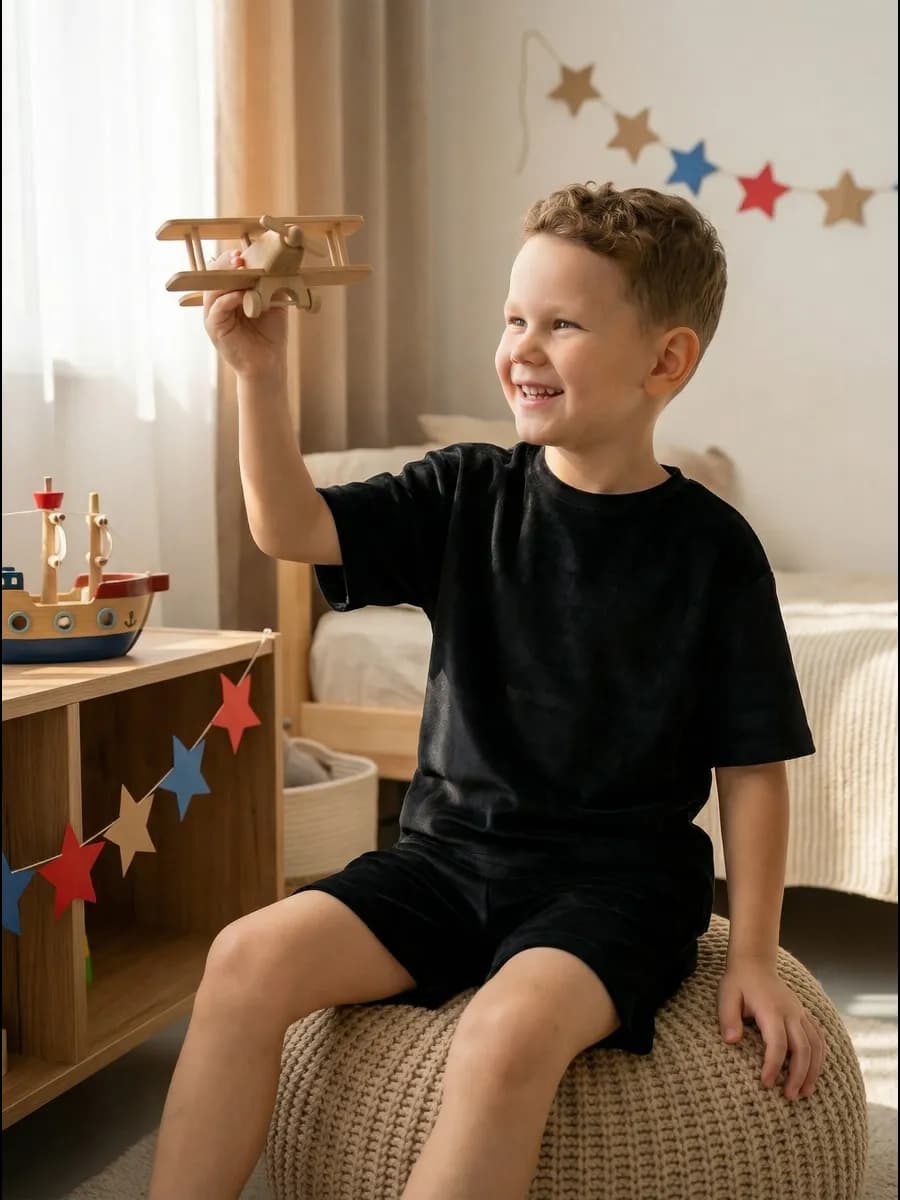 Костюм с шортами велюровый домашний летний